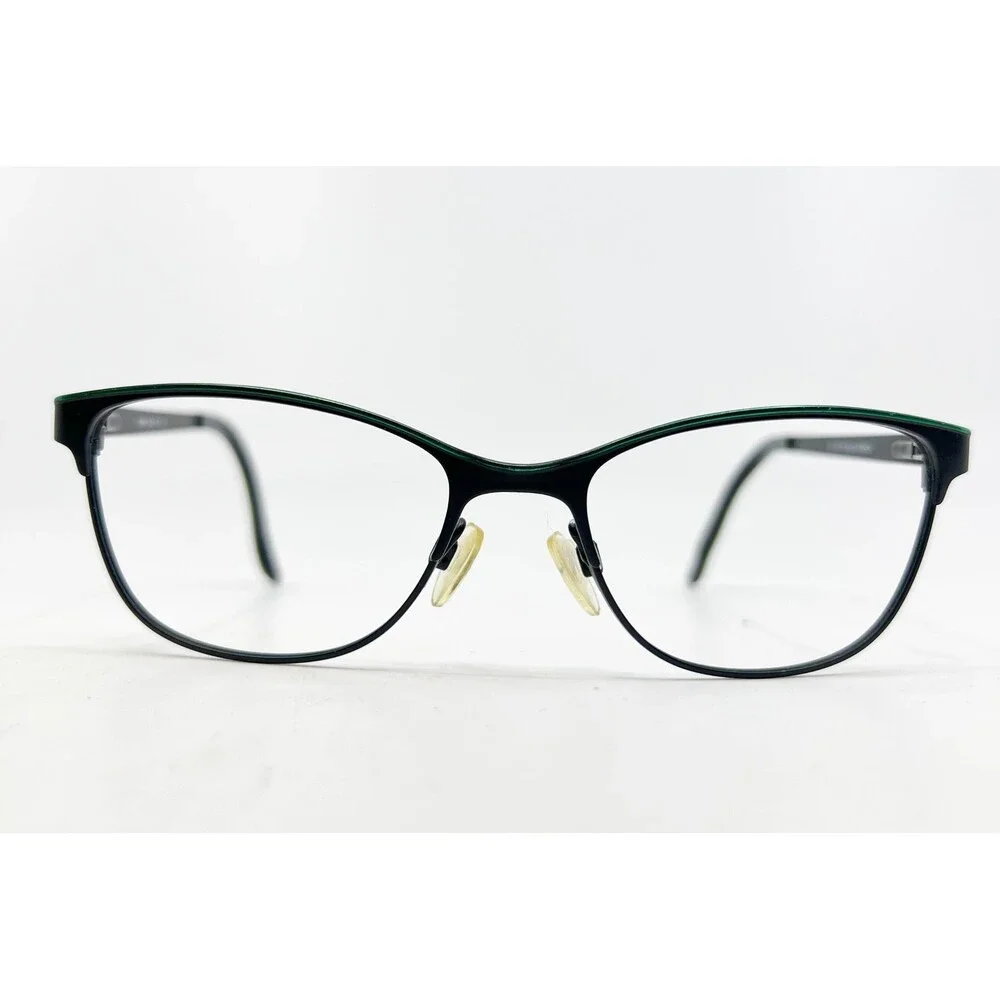 Marie Claire Eyeglasses Womens Black Green Cat Eye Frames 6231 51-16-135